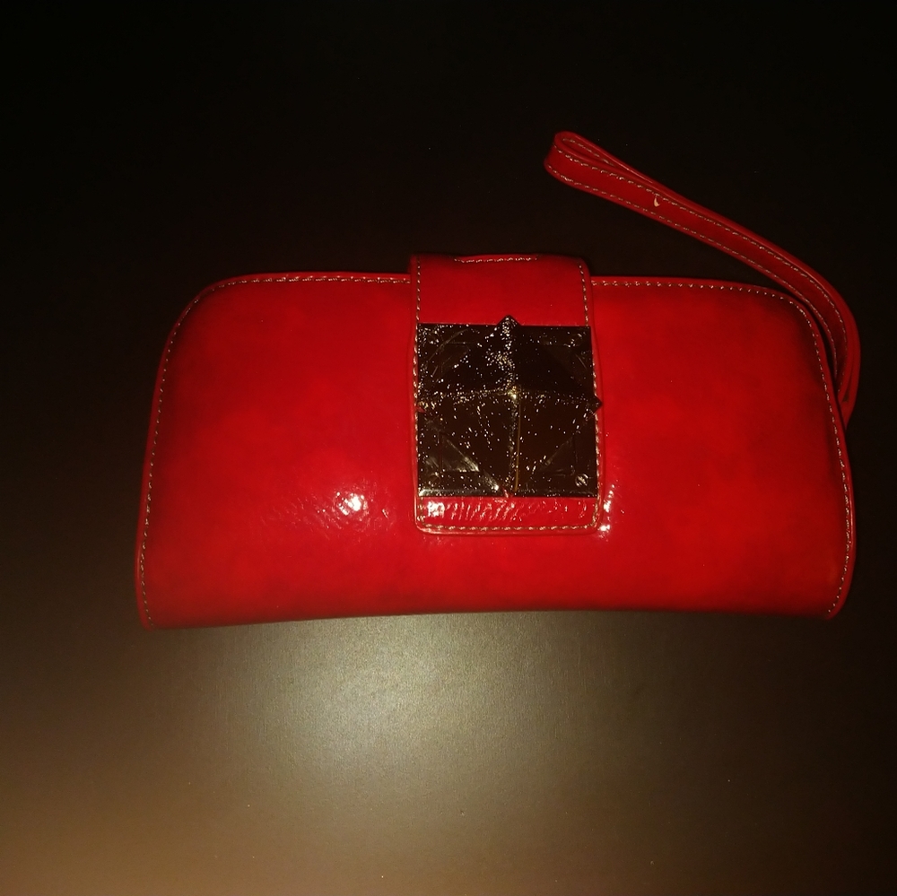 Red wristlet wallet